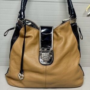 Brighton Fashionista City Block Dovima Brown Black Zebra Hobo Bag Purse